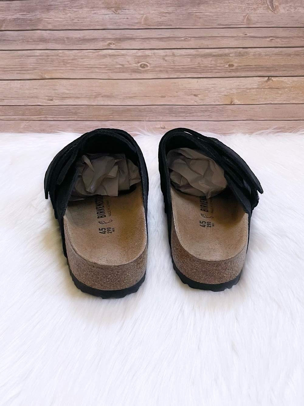 Birkenstock Men’s Nagoya Desert Buck Black Nubuck Leather Slip-On Clogs - Picture 3 of 11